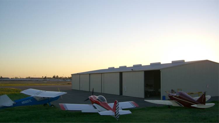 Dusk at the DGA Aviation Hangar